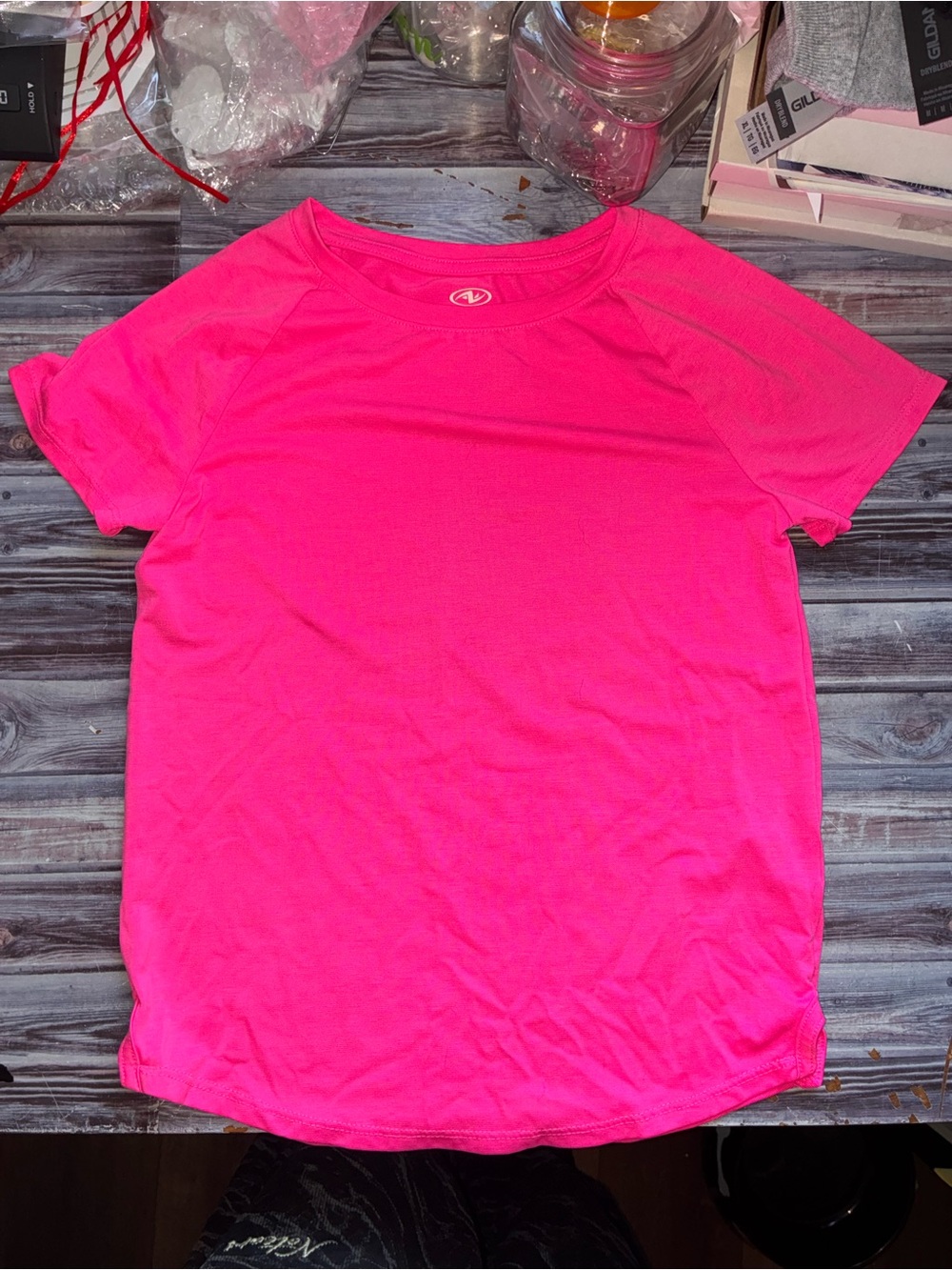 Girls’ Active Short Sleeve Top - Neon Pink